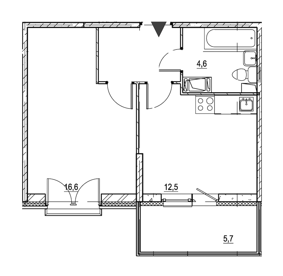 1-комнатная квартира 40 м², 7/8 эт., ЖК «Квартал Che»